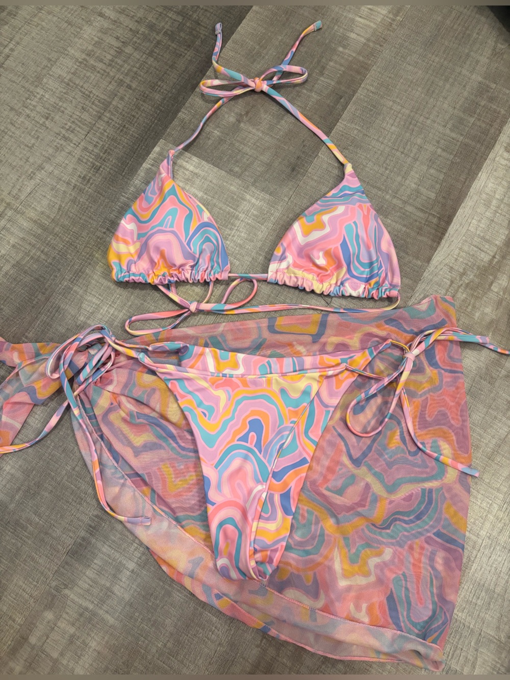 SHEIN Triangle Bikini Set with Sarong